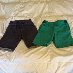 Tea Collection Everyday elastic waist Shorts Set — Green and soft denim